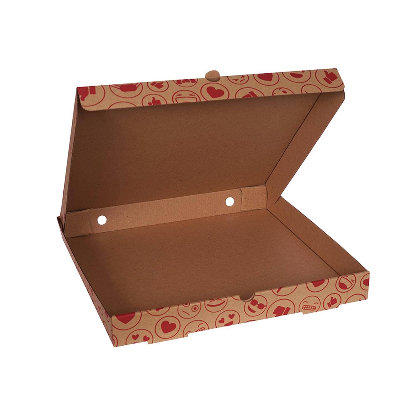 Emoji Baskılı Pizza Kutusu 24 cm 24x24x4 cm Kuzey Kutu